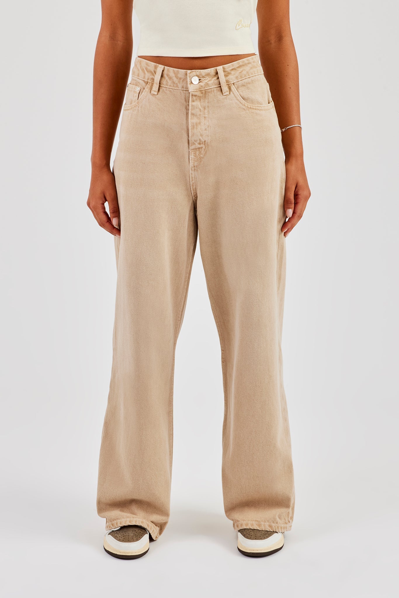 Baggy Fit Overdye Jeans - Washed Stone